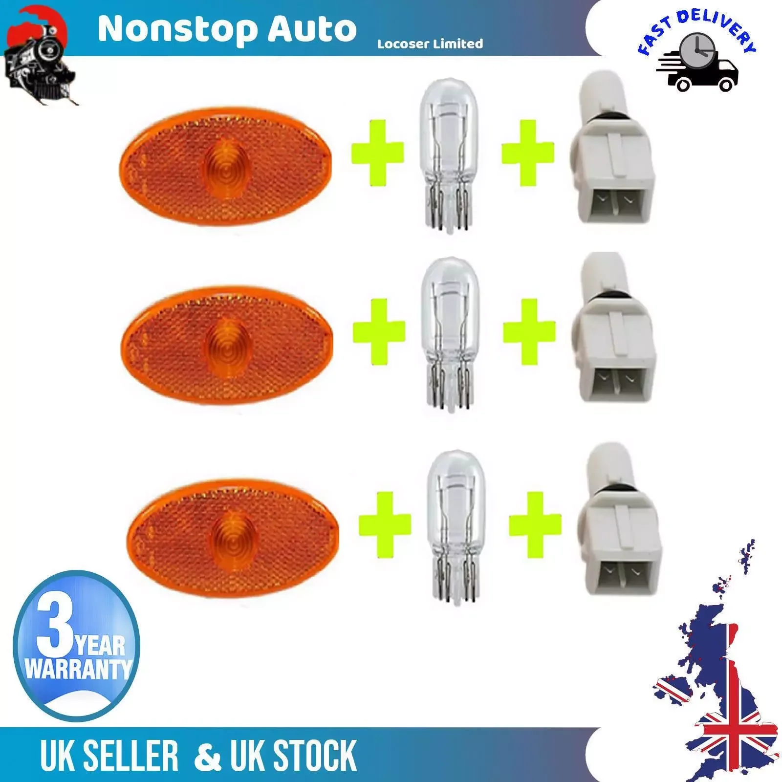 3x For Renault Master Side Marker Lamp Light Lens Bulb Holder Bulb 261b00001R LED Side Marker Turn Signal Light Car Accessories