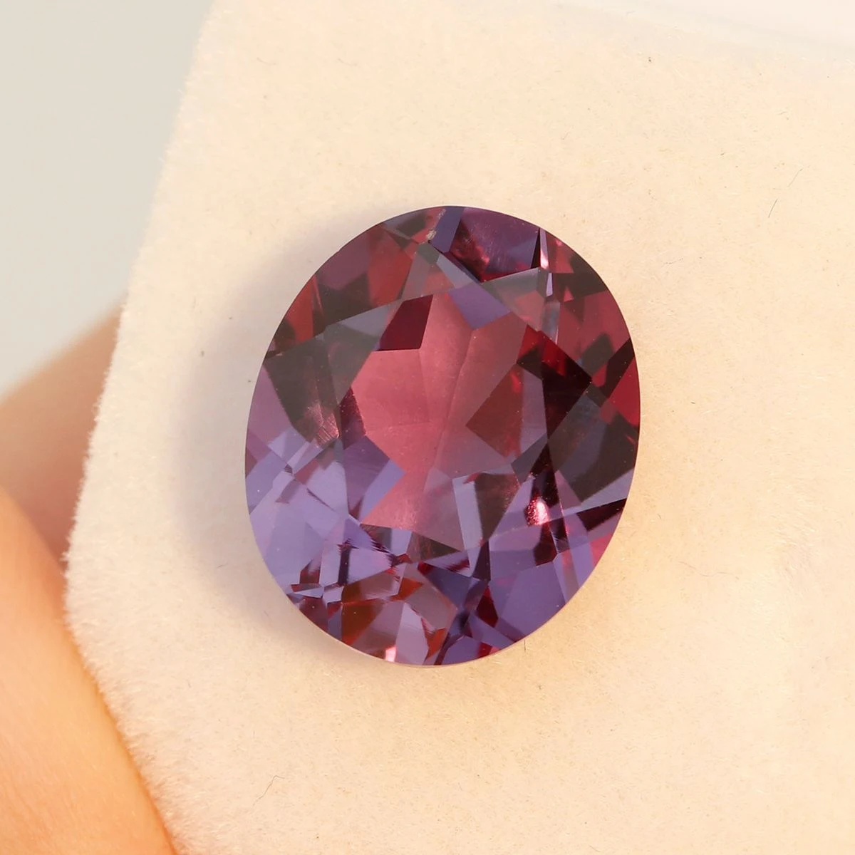 Color Change Russian Lab-Created Alexandrite Purple to Pink Sapphire Oval Faceted Lab Grown Synthetic Corundum SIZE CHOICE