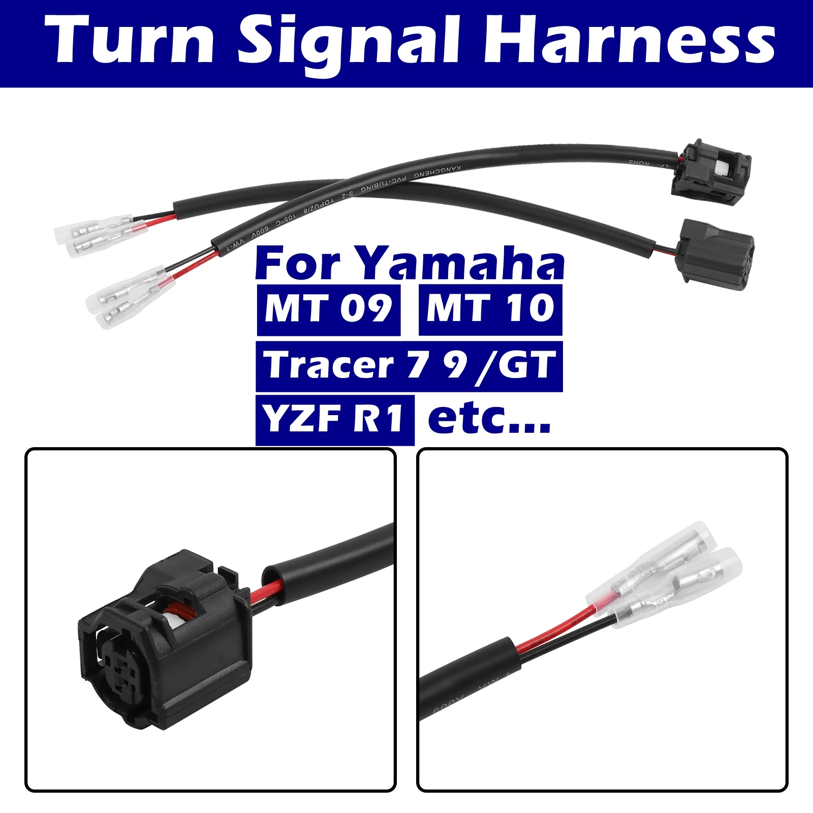 For Yamaha MT 09 10 SP Tracer 7 9 YZF R1 Turn Signal Wire Adapter LED Indicator Connector Blinker Cable Plug Harness Accessories