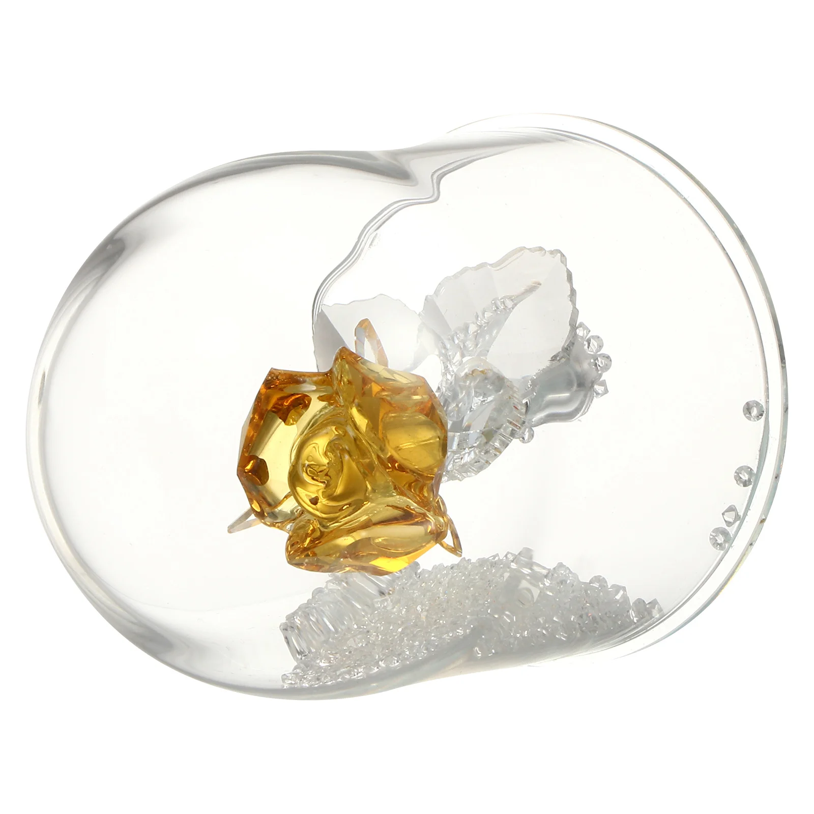 

Crystal Rose Flower in Glass Dome Preserved Sculpture Lasting Forever Romantic Gift for Valentines Christmas Anniversary