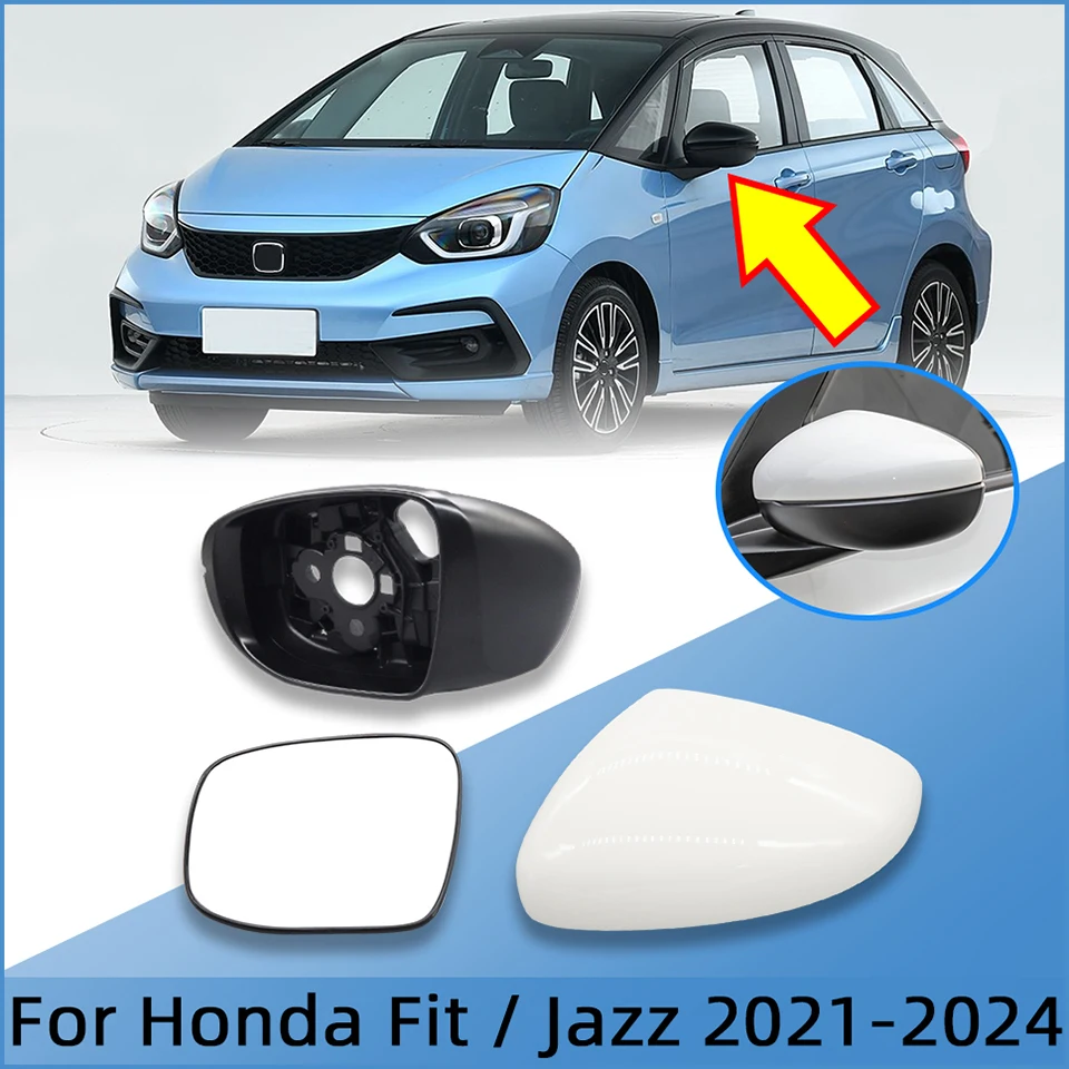 

Автозапчасти, пригодные для Honda Fit Jazz 2021-2024, крышка зеркала заднего вида, крышка зеркала, нижняя крышка, зеркальное стекло