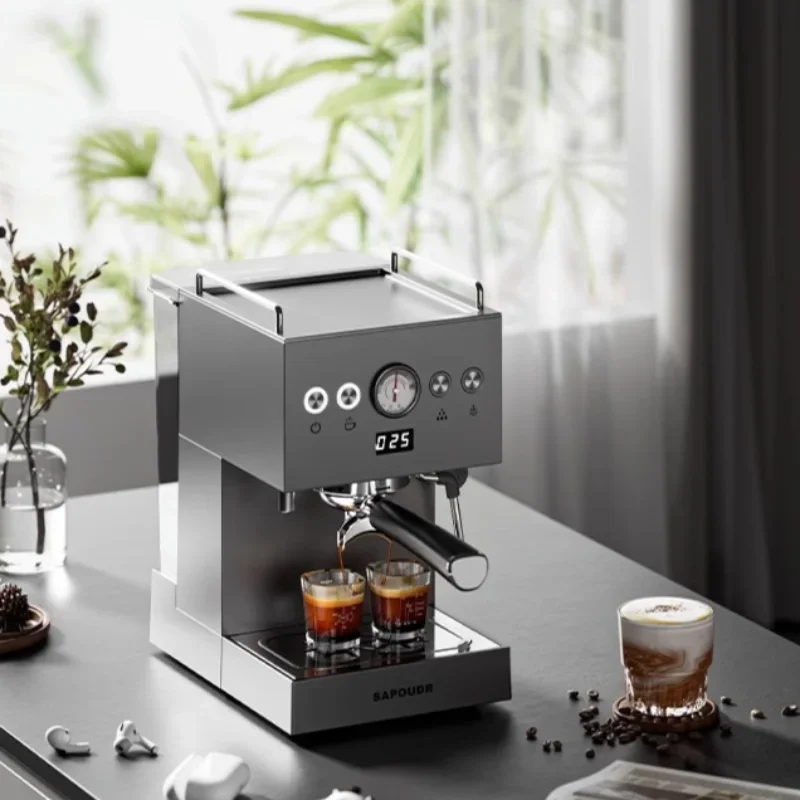 

Small Commercial Coffee Machine Italian Semi-Automatic Espresso Machine with Steam Milk Frother Latte Cappuccino Americano Maker