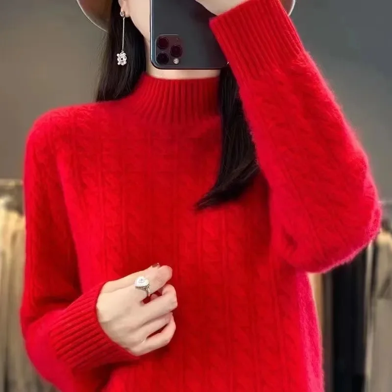 Damen-Strickpullover für Herbst und Winter, erste Zeile, bereit zum Tragen, modischer Pullover, warmes, lässiges Oberteil