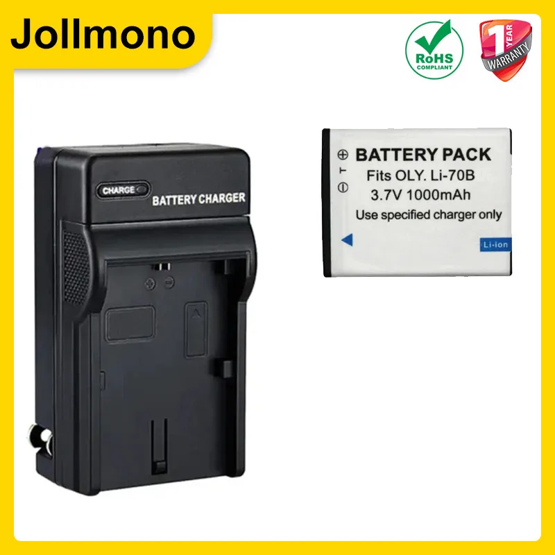 1000 mAh Li-70B Li 70B Battery with LCD USB Charger for Olympus VG-110, VG-120, VG-130, VG-140, VG-160, FE4020