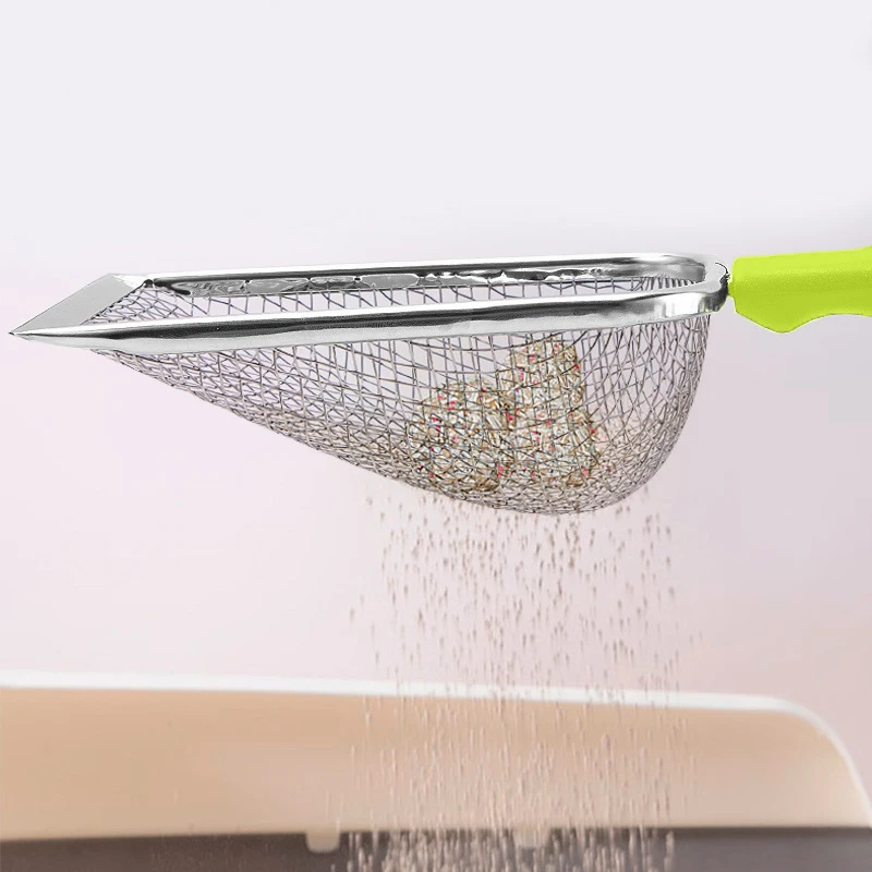 Pet Cleaning Tools Stainless Steel Feces Shovel Net Cat Litter Shovel Reptiles Lizard Sand Shovel Mesh Screen Fecal Spoon