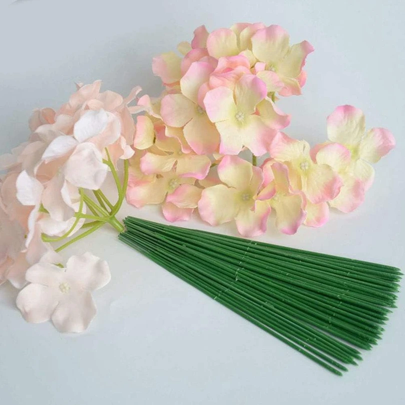 20/50 Stück Grüne Blumenstiele aus Eisendraht für Festivals, Hochzeiten, Brautsträuße, Heimdekoration, Vasen, Tischdekoration, DIY-Zubehör, Dekorationsmaterial