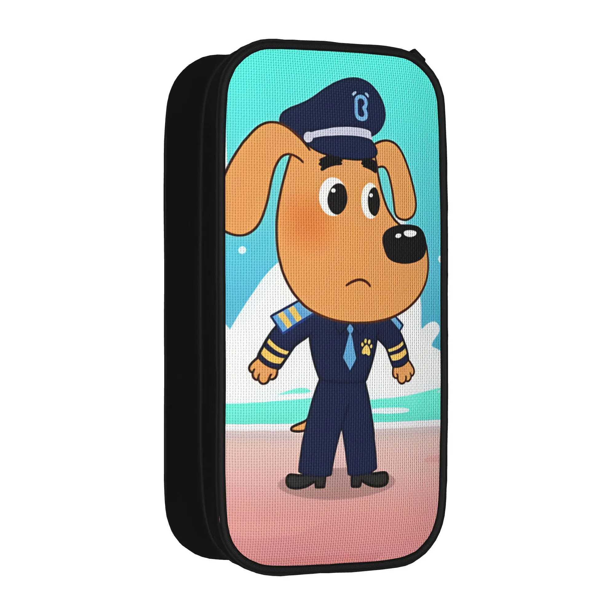 Cute Pencil Case Sheriff Labrador  Pencil Pouch  Back To School Pencil Cases Boy Girl Double Layer Custom Stationery Organizer
