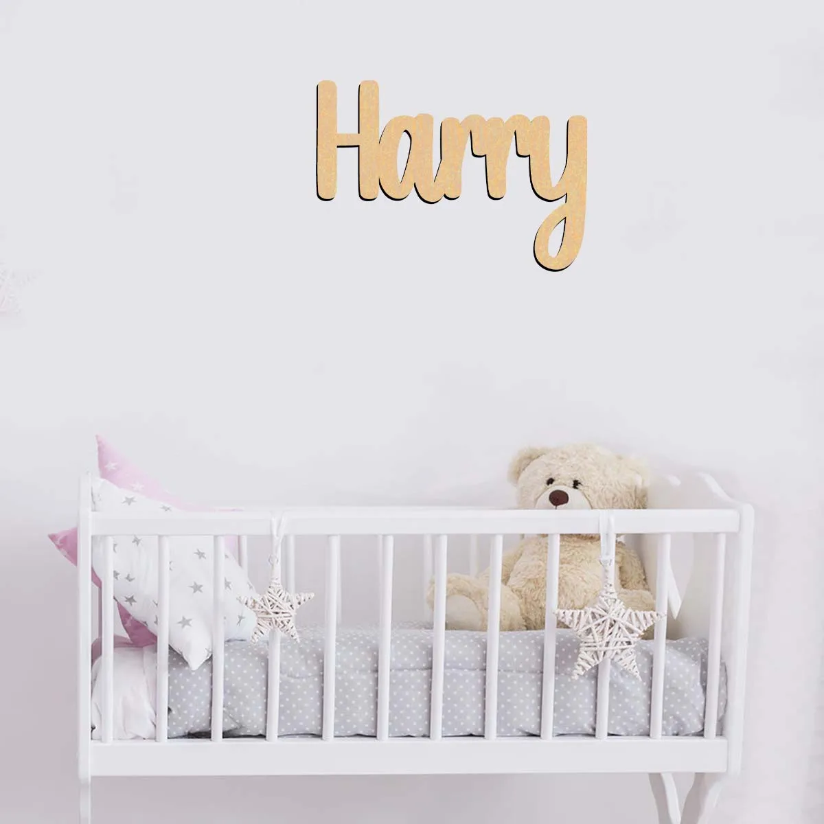 1pc Creative Harry example Customized Name Wooden Plaque Wooden Sign Laser-Cut Sign Handcrafted with Elegant Cursive Lettering