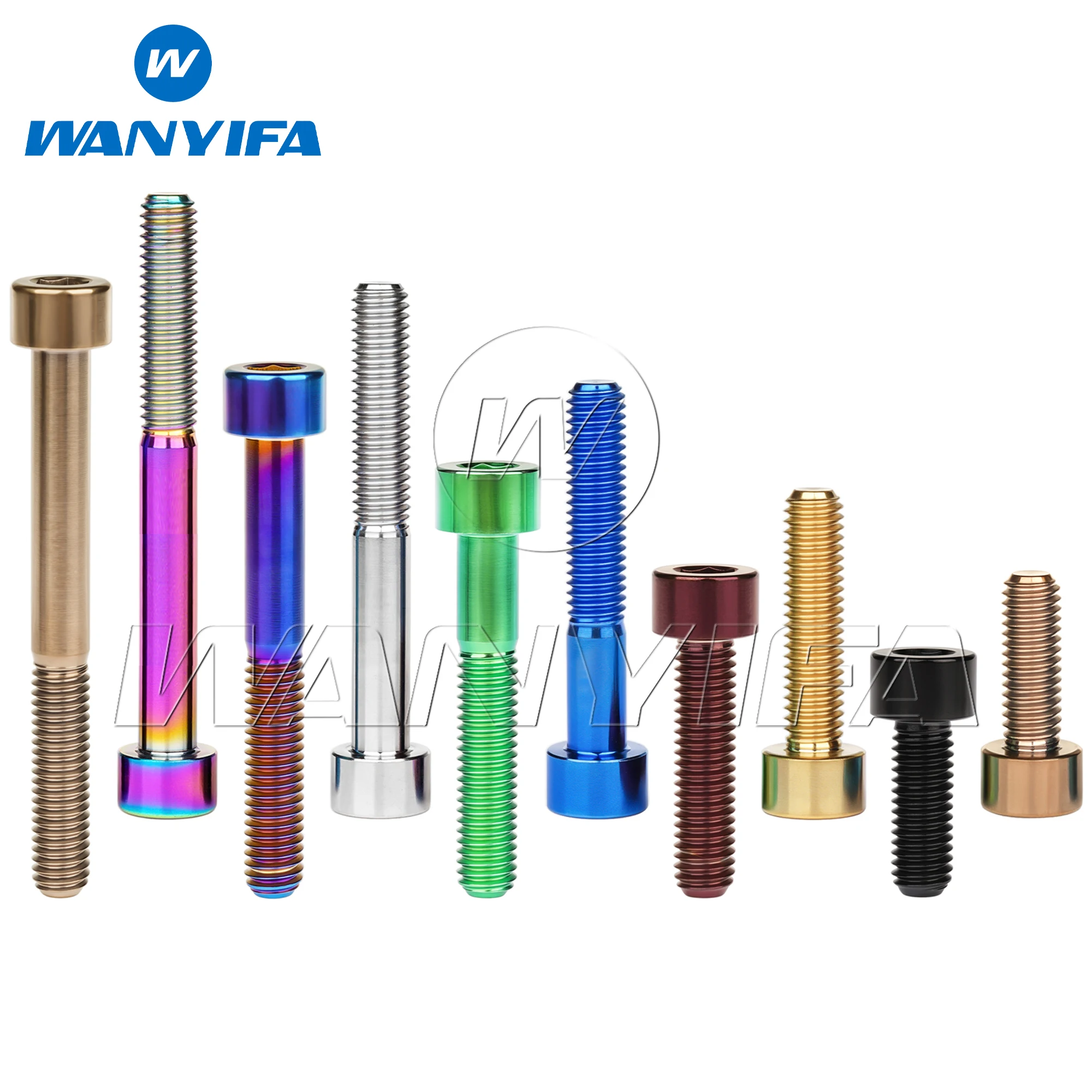 Wanyifa Titanium Bolt M8x15 20 25 30 35 40 45 50 60 70mm DIN912 Cap Socket Hex Allen Head Screw for Bicycle Motorcycle Car