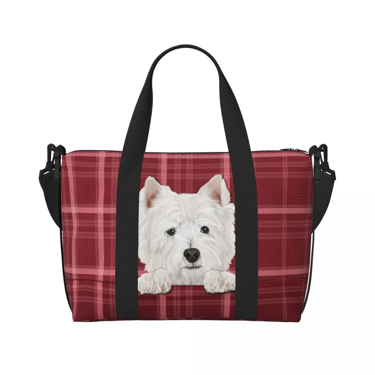 مخصص ويست هايلاند وايت جحر الكلب حقيبة حمل على الشاطئ حقيبة المرأة اضافية كبيرة الصالة الرياضية تحمل على حقائب التسوق السفر Westie