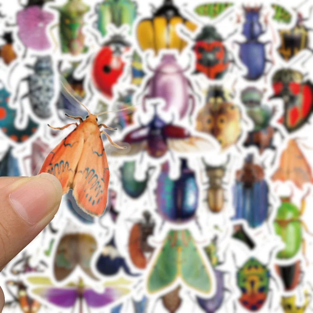 50PCS Stickers of Various Cute Insects and Beetles Insect Teaching Aids Stickers Collectible Stickers for Insect Lovers