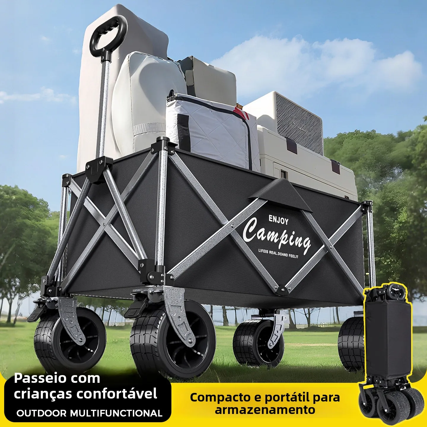home-multi-functional-small-shopping-cart-lightweight-foldable-pull-rod-street-vendors-camping-car-plastic-portable-market-ba