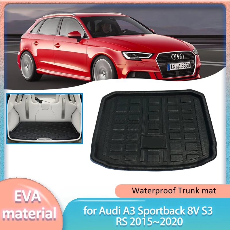 

Car Trunk Mat for Audi A3 Sportback 8V S3 RS 2015~2020 Boot Liner Cargo Floor Luggage Carpet Waterproof Cover Part Accessories
