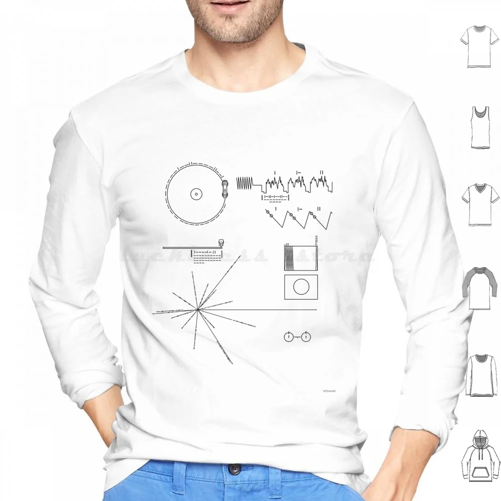 Yoyager 1 Nachricht Hoodie cotton Long Sleeve Oyager Golden Record Yoyager Message Communication With Extraterrestrial