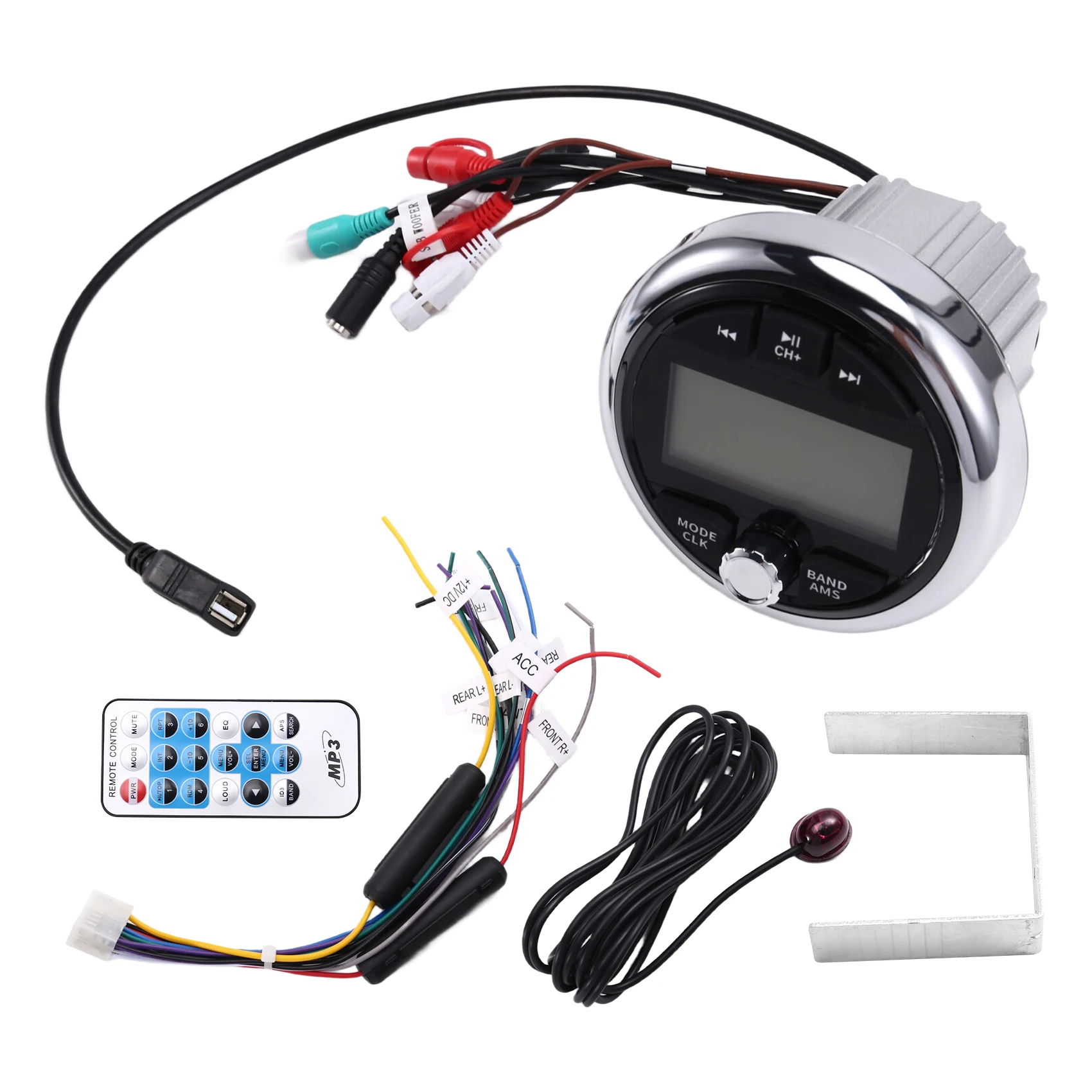 Barco a motor iate barco rádio para utv atv rzr mp3 media player rádio marinho estéreo bluetooth aux fm am receptor