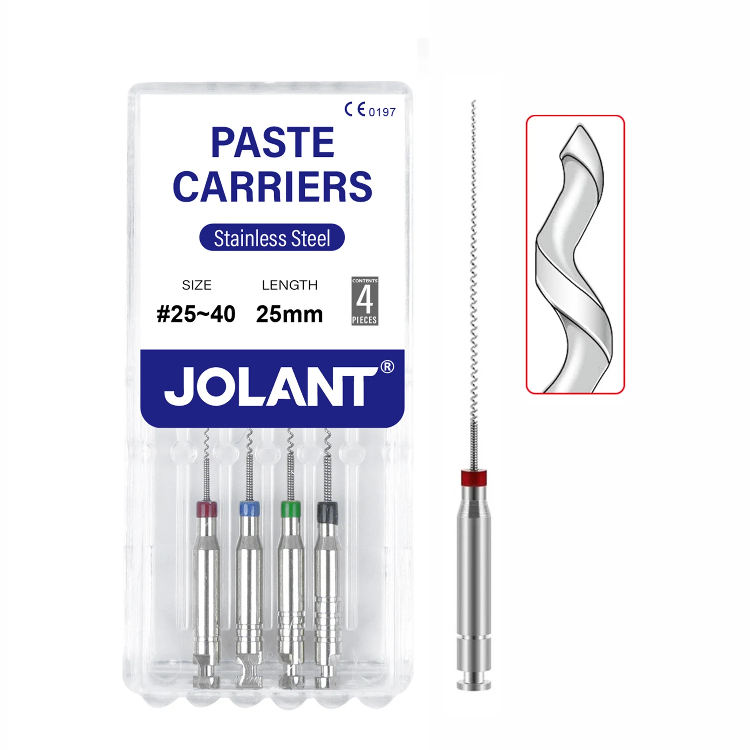 Jolant Tandpasta Dragers Wortel Filler Lentulo 21Mm 25Mm Diverse #25-40 Endodontie Bestanden Tandheelkundige Instrumenten Kanaal Spiraal