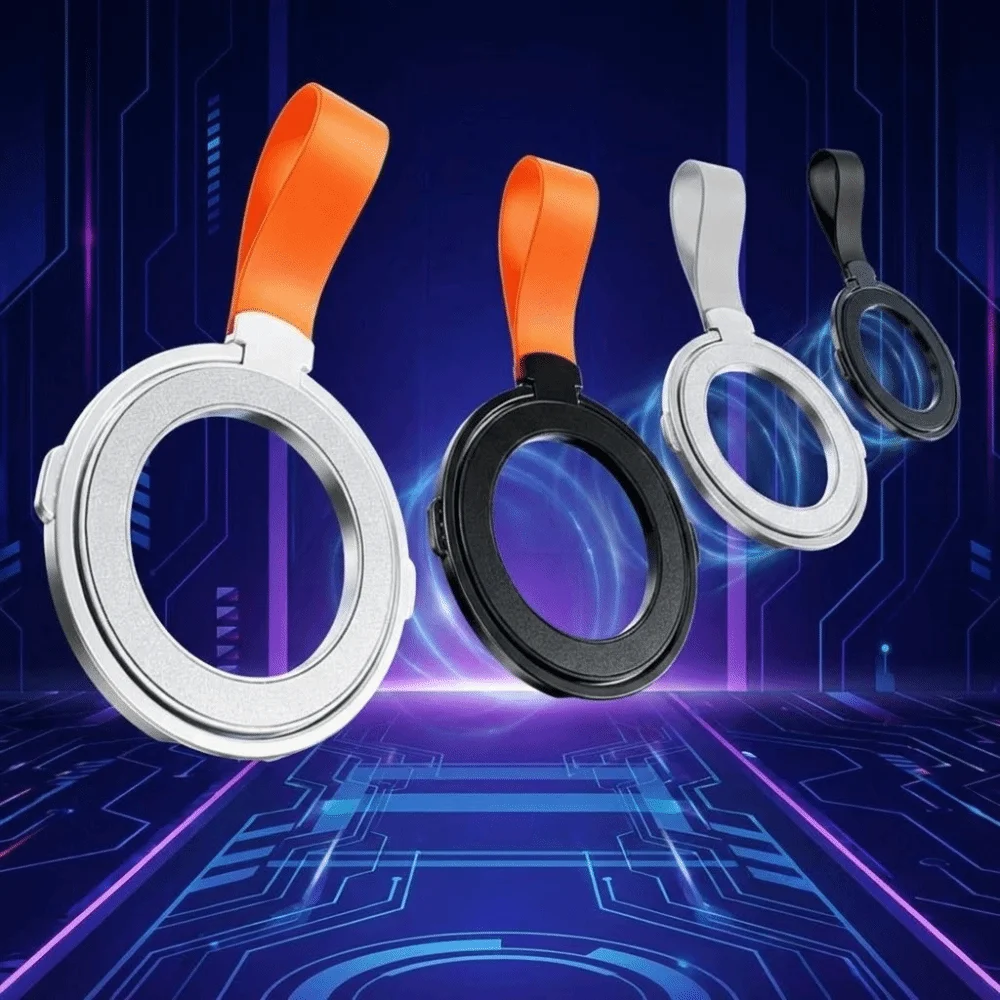 

360 Rotation Magnetic Phone Stand with Silicone Finger Loop Strap Portable Phone Ring Holder Removable Phone Grip Holder