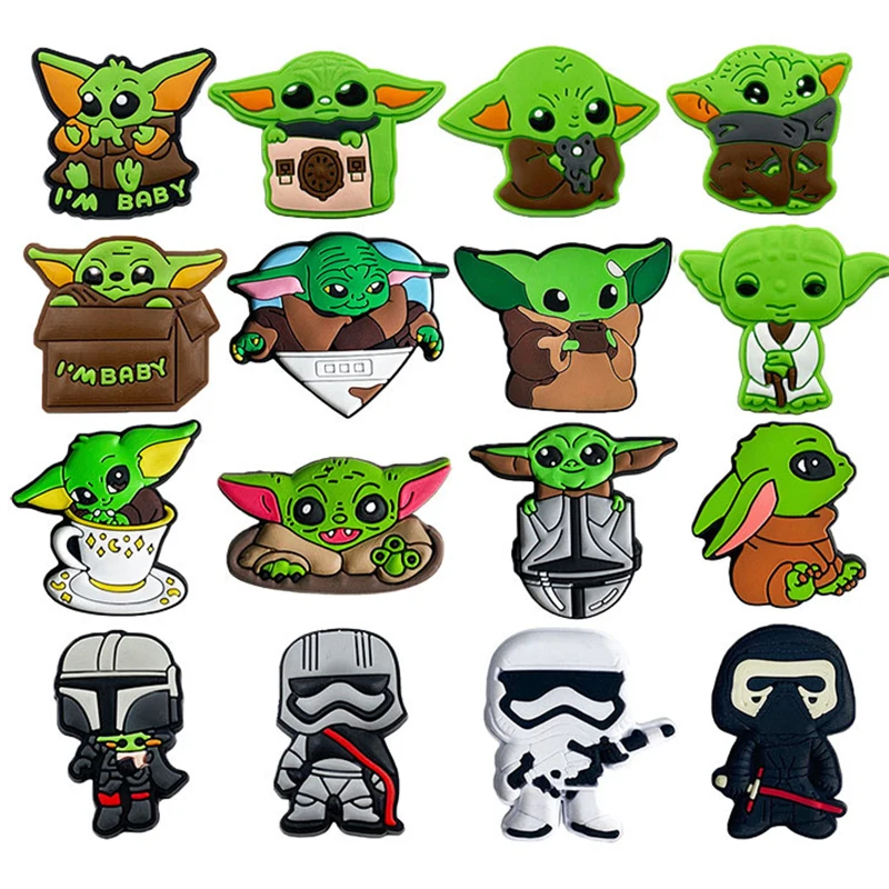 HEROCROSS Star Wars PVC Shoe Charms for Crocs Cartoon Figure Master Yoda Baby Youda DIY Accessory Crocs Jibitz Wholesale