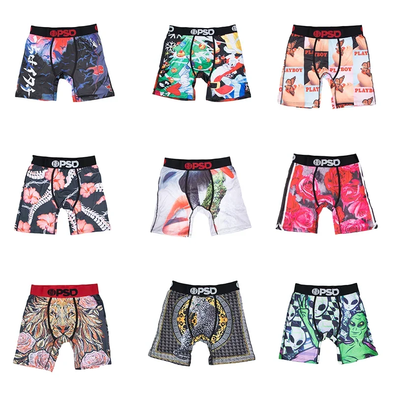 Men's Sexy Print Underwear Boxer, Calcinha Masculina, Lingerie, Cuecas, Shorts, Shorts de Moda, Novo, S-XXL