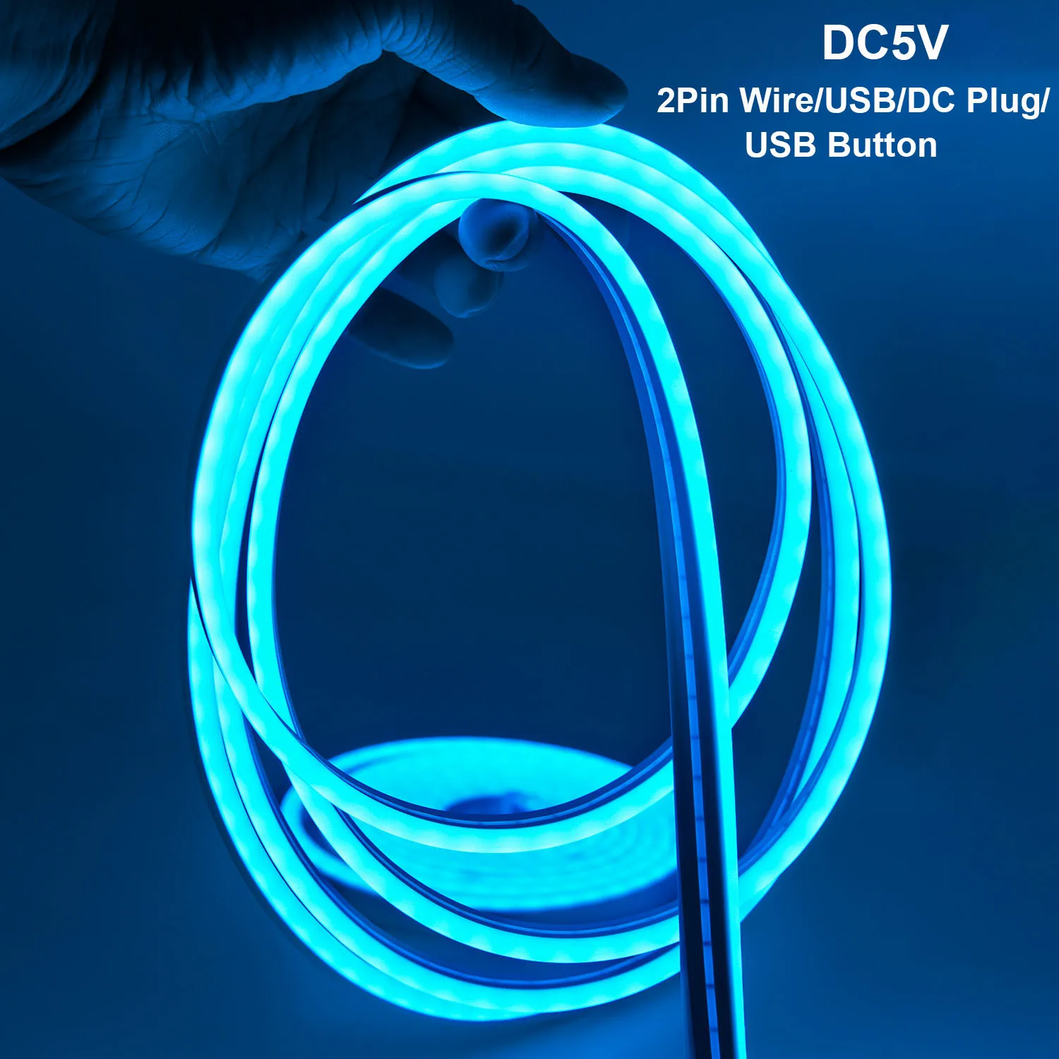 

DC5V USB/Wire/DC Neon Strip Light Waterproof 5mm-6mm Narrow Rope Flexible Tape Silicone Tube Bar DIY Sign Red Green Blue Yellow