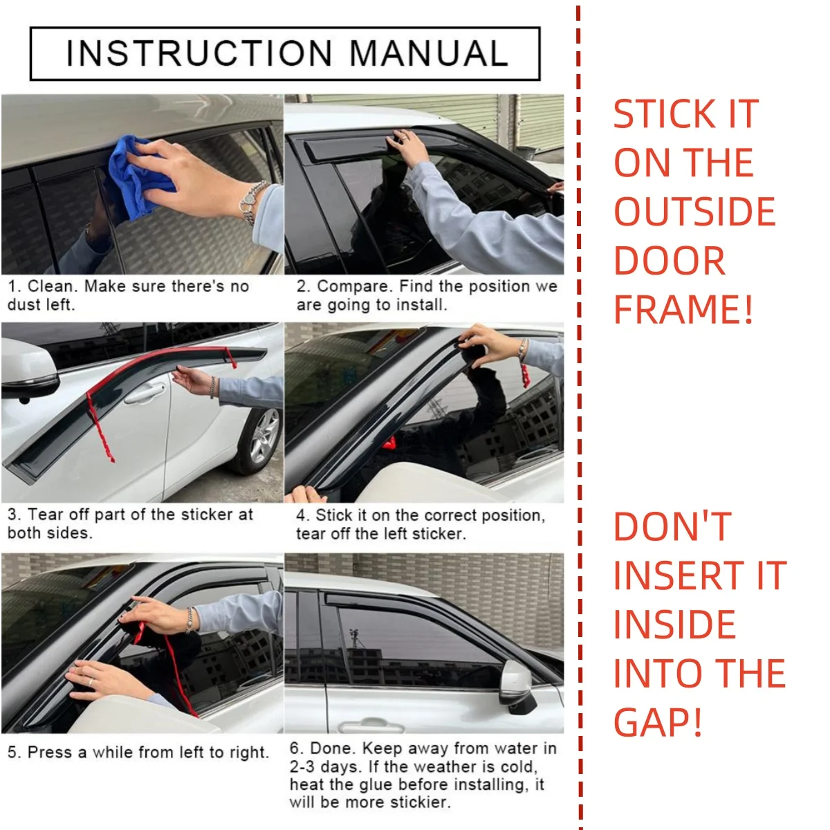 حاجب النافذة لنيسان ماكسيما A35 2009-2015 واقي المطر الجانب تنفيس منحرف الطقس خارج جبل الشريط على