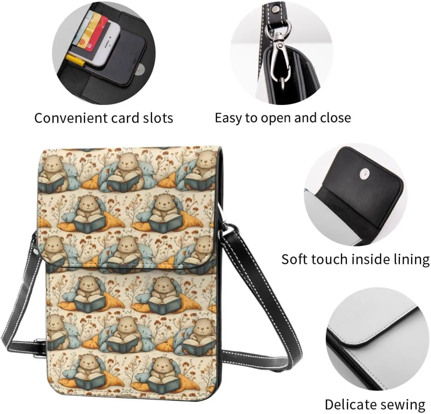 الاستوائية هاواي النيون أوراق النخيل الجلود حقيبة الهاتف محفظة كروسبودي حزام قابل للتعديل محفظة الموضة للنساء #6