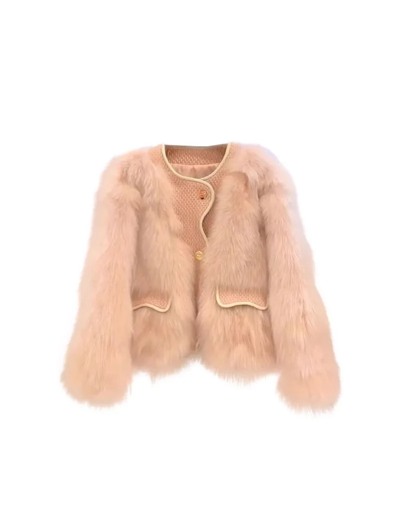 Chaqueta de piel sintética para mujer, abrigos para mujer, aspecto juvenil, ala de murciélago, esposa de la nieve, hebillas pesadas de estilo antiguo, bonito estampado juvenil, elástico acolchado