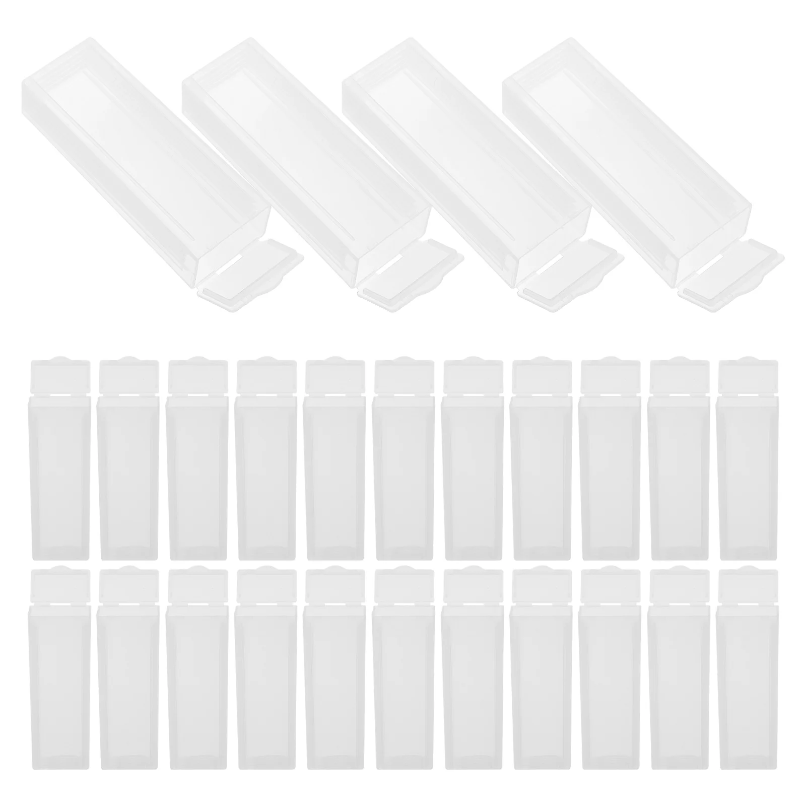 

50 Pcs Dyeing Vat Laboratory niture Glass Slide Storage Plate Cover Plastic Staining Jar Transparent Rack Child