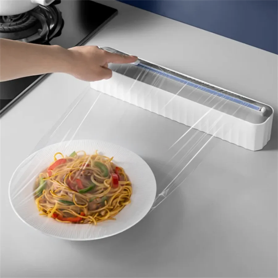 Magnetic Cling Film Wrap Dispenser Plastic Wrap Cutter Food Wrap Dispenser Kitchen Tool Non-toxic Baking Paper Cutter kitchen
