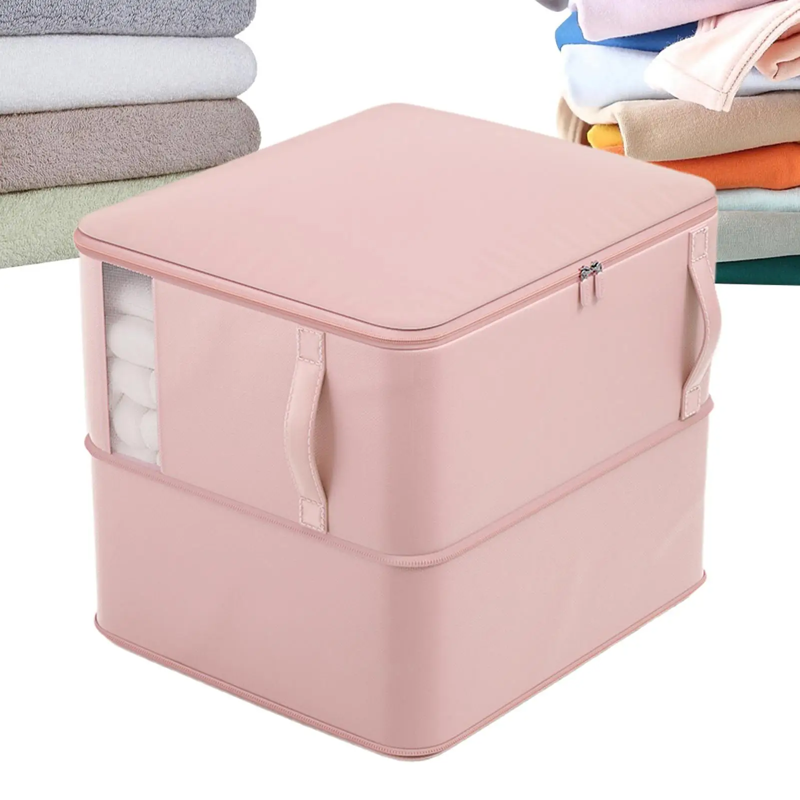 

Bedding Storage Bag Blanket Storage Bags Compression Organizer Reusable Fabric Organizer With Clear Stackable Case For Beddings