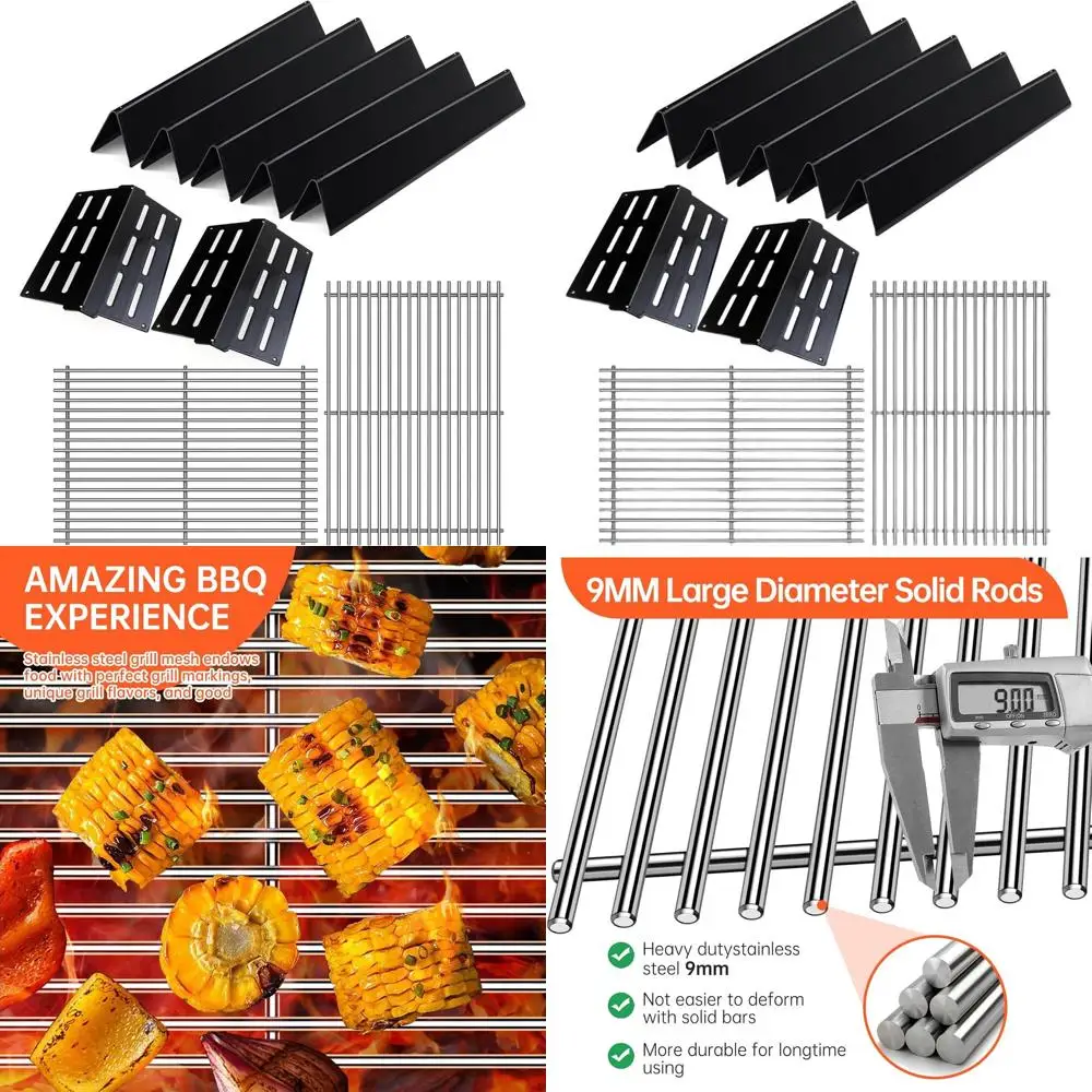 

Heat Deflectors and Flavorizer Bars with 2-Pack Cooking Grates for Genesis Grill Replacement Parts