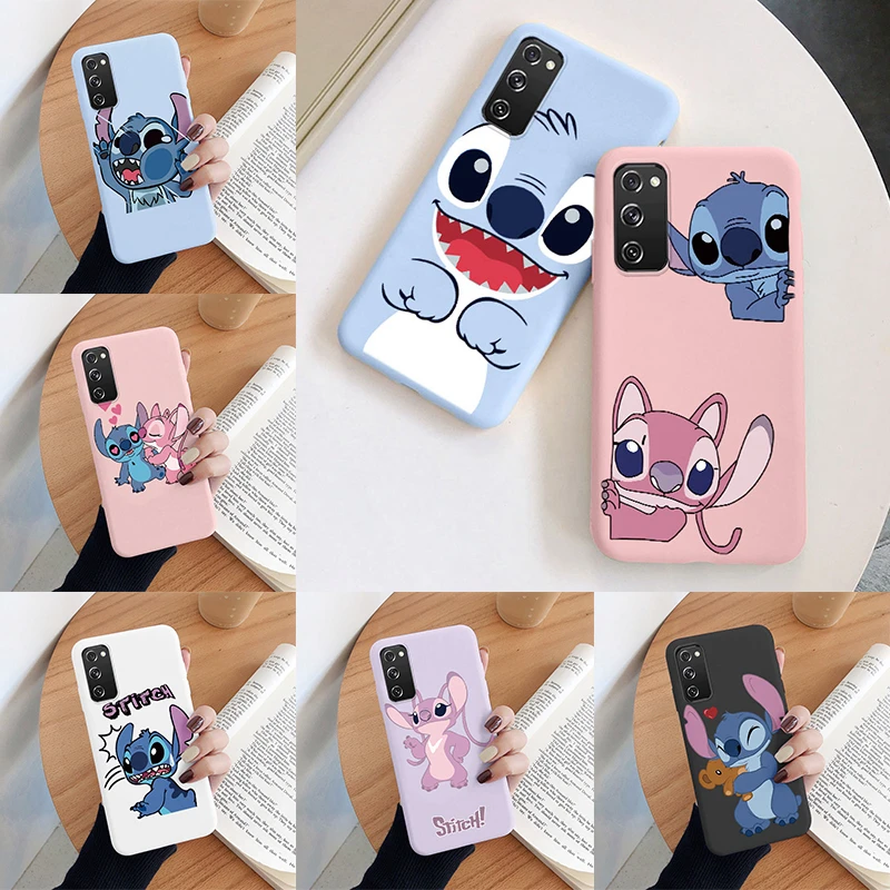 For Samsung Galaxy S20 S 20 Plus S20 FE 5G Camera Protect Soft Cover Silicone Cartoon Lilo Stitch Phone Case Funda Couples Capa