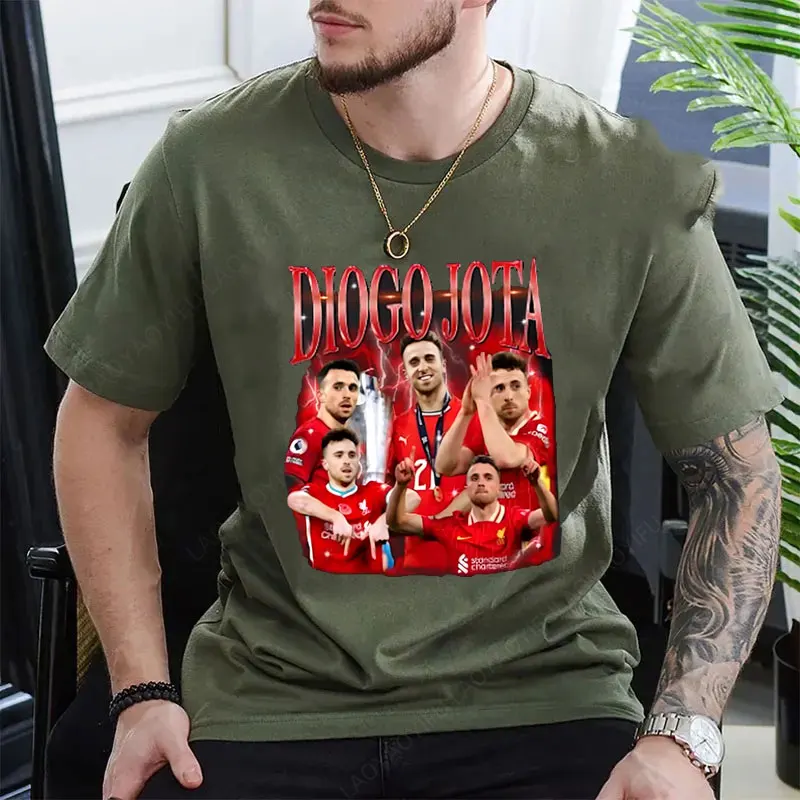 تي شيرت Camisetas Diogo Jota رقم. # 20 هدية لمحبي كرة القدم من الدوري الممتاز، تي شيرت تذكاري عاطفي برتغالي لملابس عشاق كرة القدم