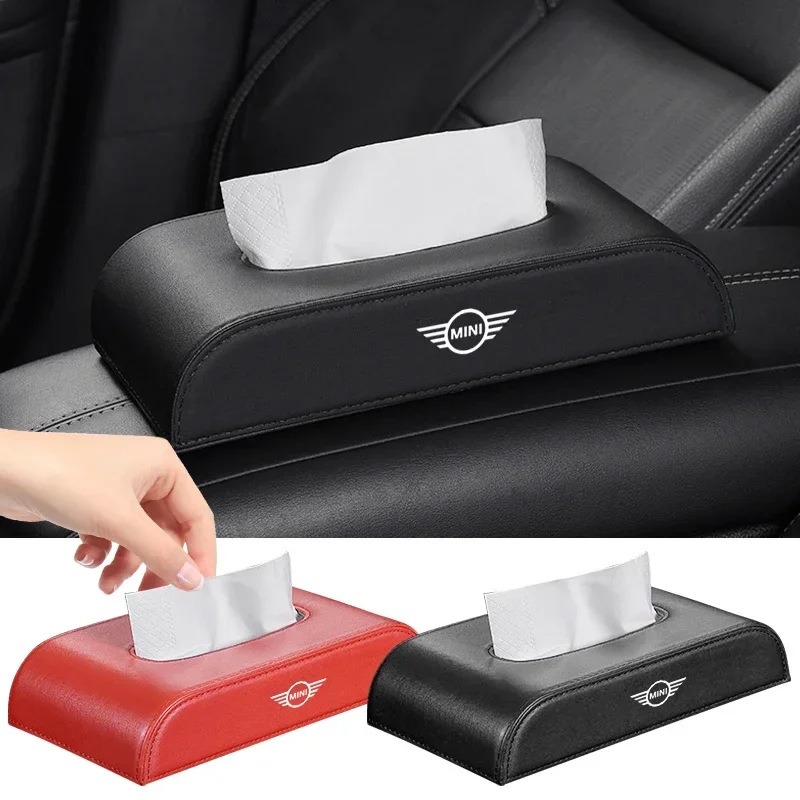 

1 шт. Кожаный органайзер-коробка для салфеток на центральную консоль автомобиля для BMW MINI F55 F56 R60 R59 R58 WORKS One Cooper JCW R57 R56 R55