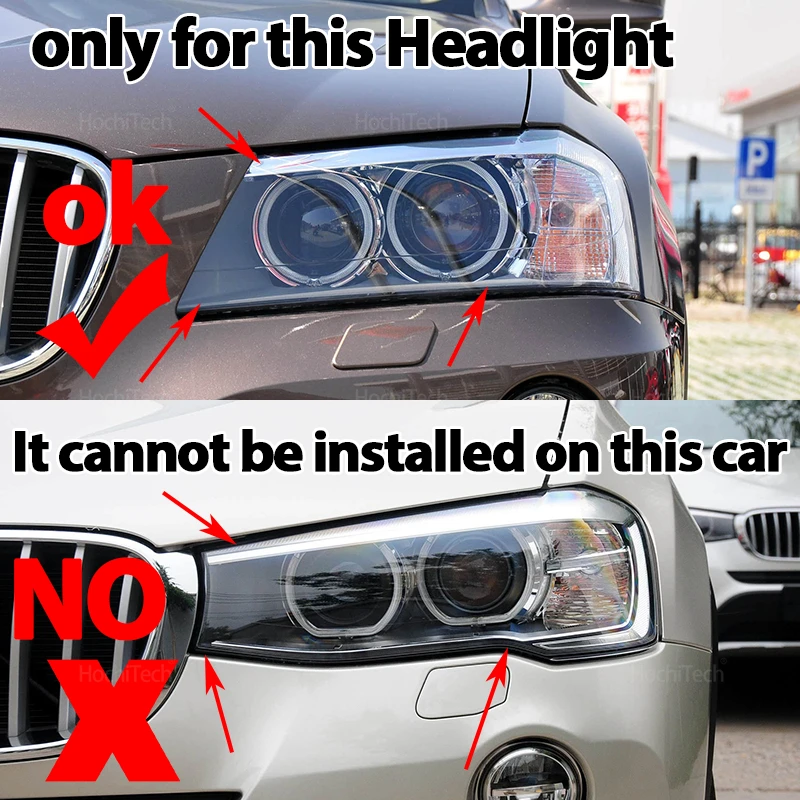 7263051 Yellow Headlamp LED Insert DRL Daytime Running Light Board Angel Eyes for BMW X3 F25 Pre-LCi Xenon Headlight 2011-2014