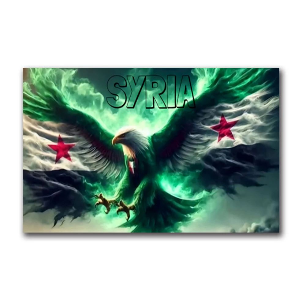 NONE Syrien-Flagge, Damaskus-Flagge der Syrien, Revolution, Syrien-freie Volksflagge, hängende Heimdekoration 4