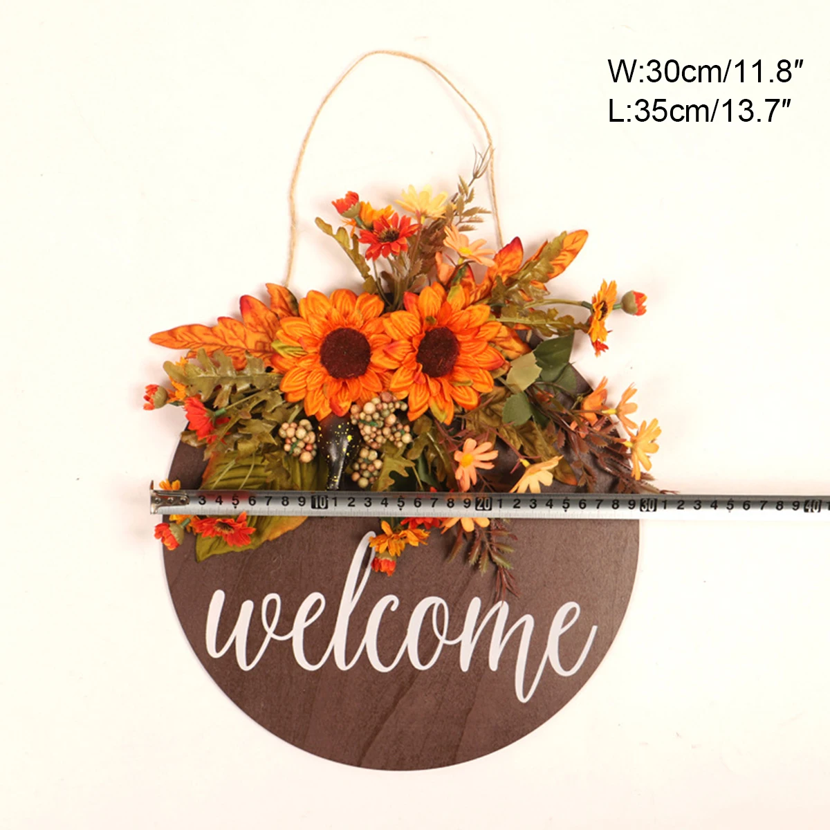 Autumn Sunflower Simulation Chrysanthemum Decorative Door Hanging Sunflower Wreath Wall Hanging Wreath Wall Welcome Sign