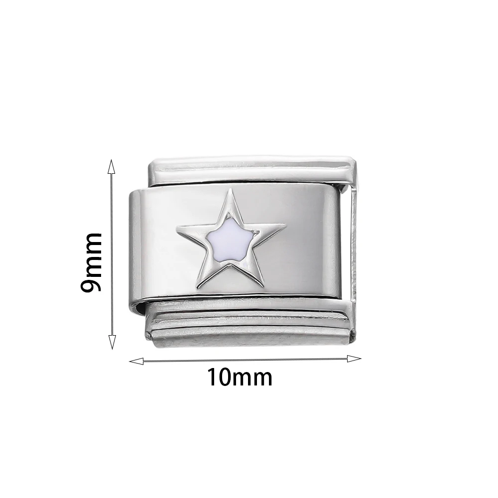 1pc/lot Stainless Steel Five-Pointed Star Italian Links Fit 9x10mm Bracelets for DIY Bracelets Jewelry Making Accessories