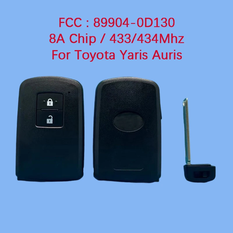 

CN007158 Aftermarket 2-кнопочный смарт-чип без ключа Go 8A 433/434 МГц FCC 89904-0D130 для Toyota Yaris Auris 2008+