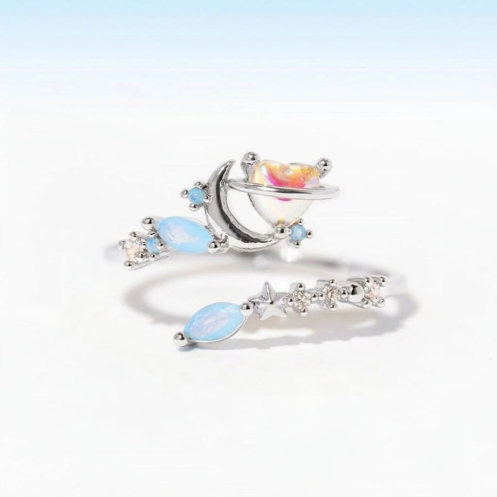 New Ins Fashion Vintage Delicate Floral Butterfly Adjustable Ring For Temperament Inlaid Full of Cubic Zircon Opening Ring Party