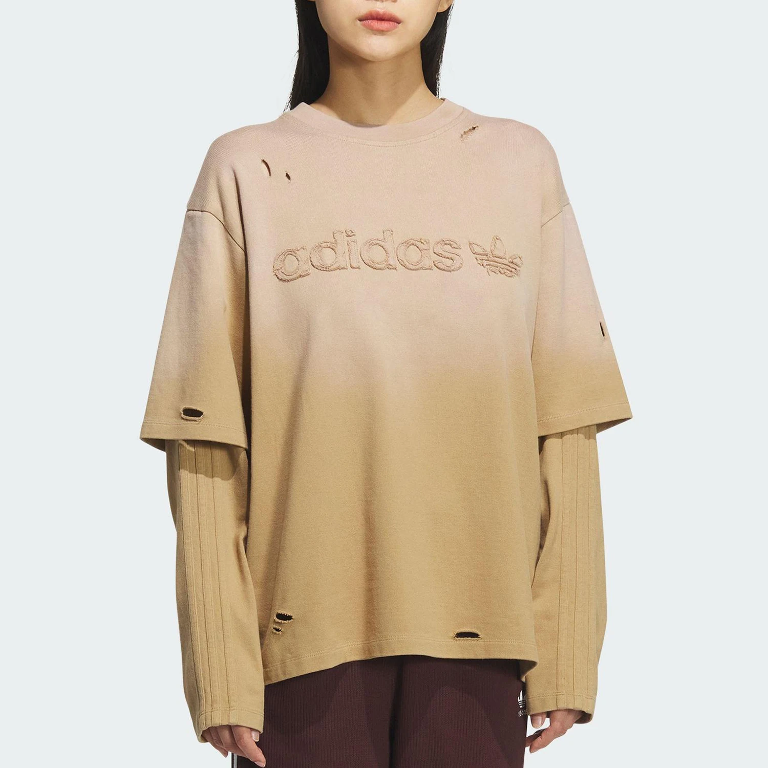 

Женская рубашка с длинными рукавами Adidas Originals Trefoil в стиле ретро, модель KS8496