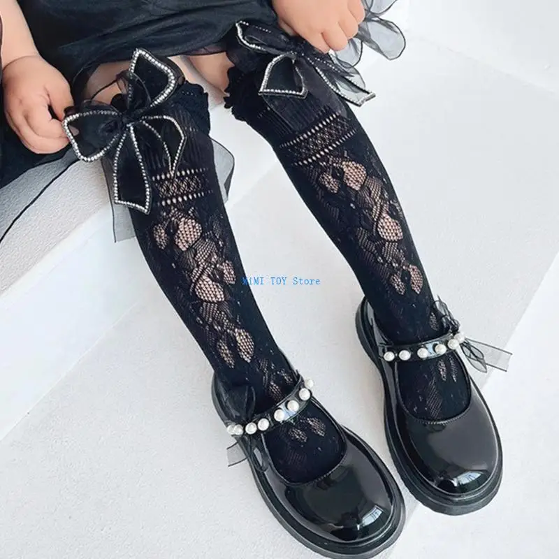 

24be Girls мягкие коленные носки носки нейлоновые носки милые и милые кружевные носки для лука трубные носки высокие чулки