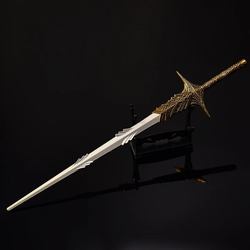 30cm/11.81in Eldenn Peripherals Leda's Long Sword Full Metal Game Weapon Model Sword Katana Desktop Collectible Ornament Boy Toy