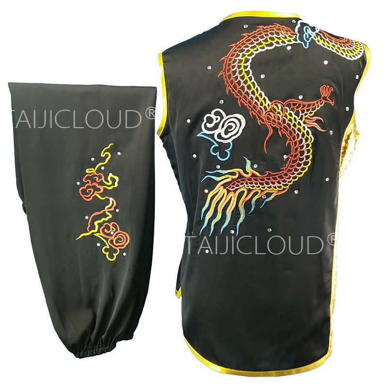 زي فنون الدفاع عن النفس بقبضة جنوبية (Nanquan) مصنوع خصيصًا للرجال والنساء - أداء الكونغ فو المطرز والممارسة