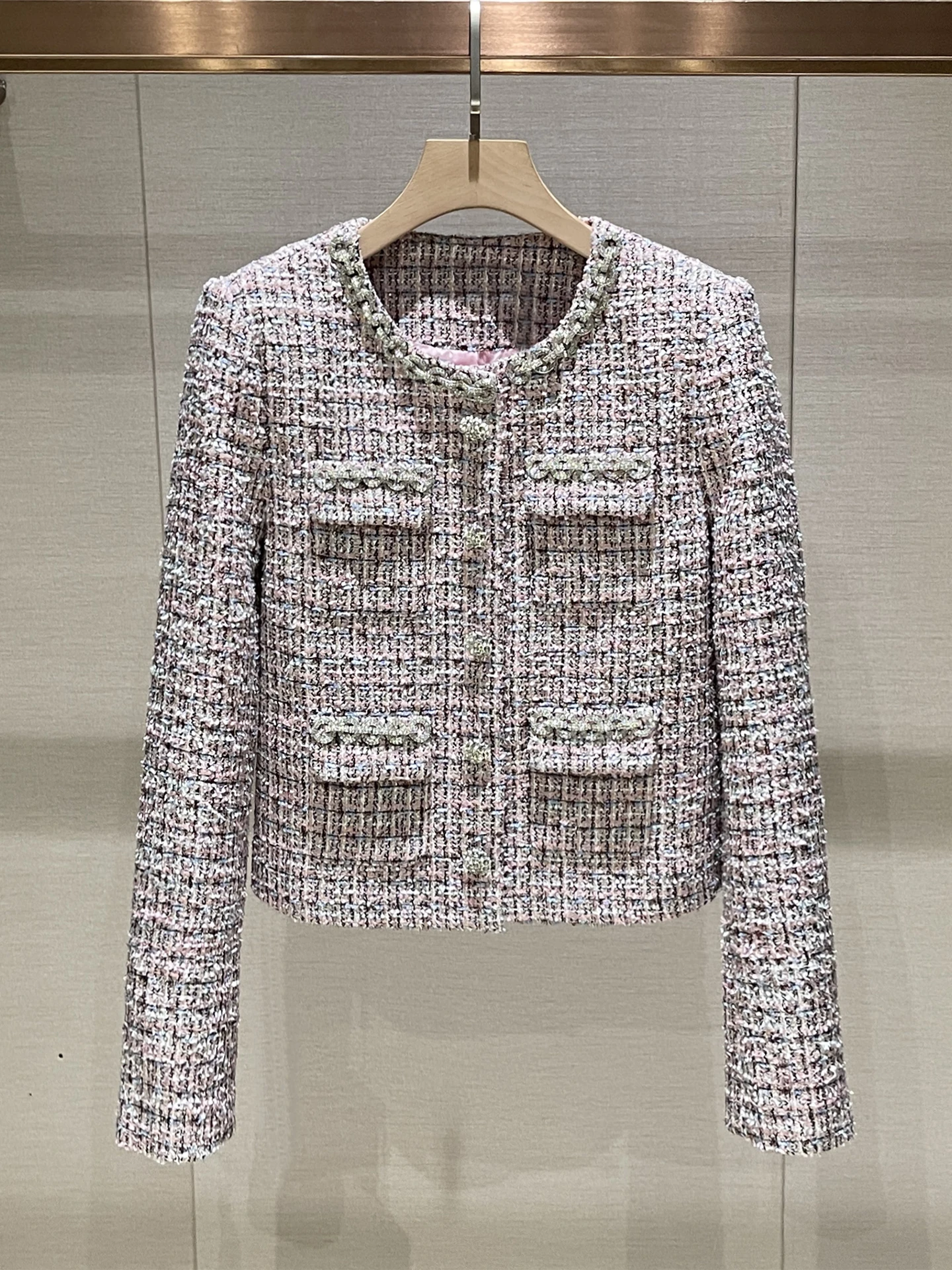 여성용 단추 하나 라운드 넥 롱 슬리브 울 코트, 비반복 럭셔리 패션 가을 신상품