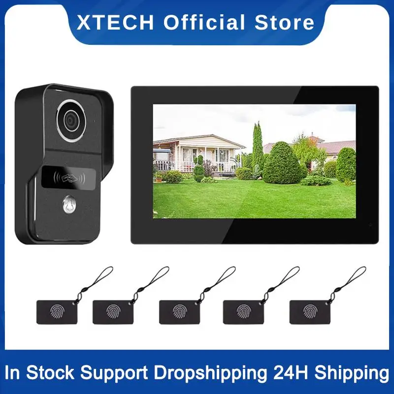 

XTECH 7 Inch 1080P Wifi 2-Wire Intercom Door Bell Video Intercom System For Home Doorphone Wifi Tuya Touch Monitor