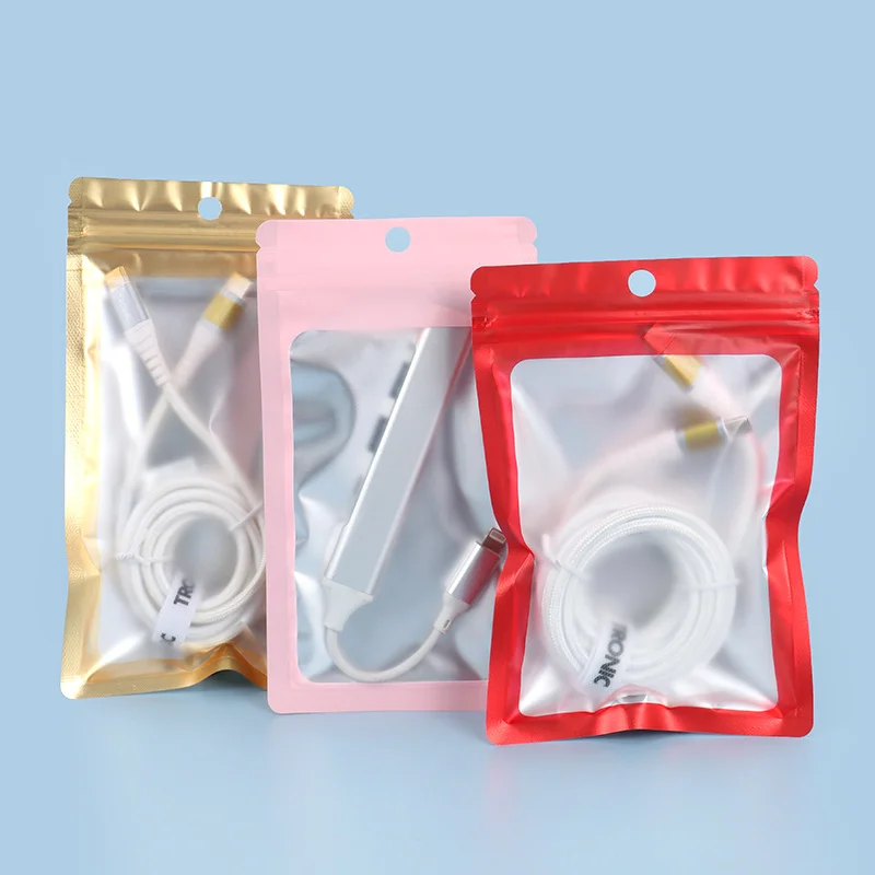 100pcs Colorful Aluminum Foil Ziplock Bags Matte Bags Suitable for Small Products Sealed Packaging Bags with Customized Logo - view 6
