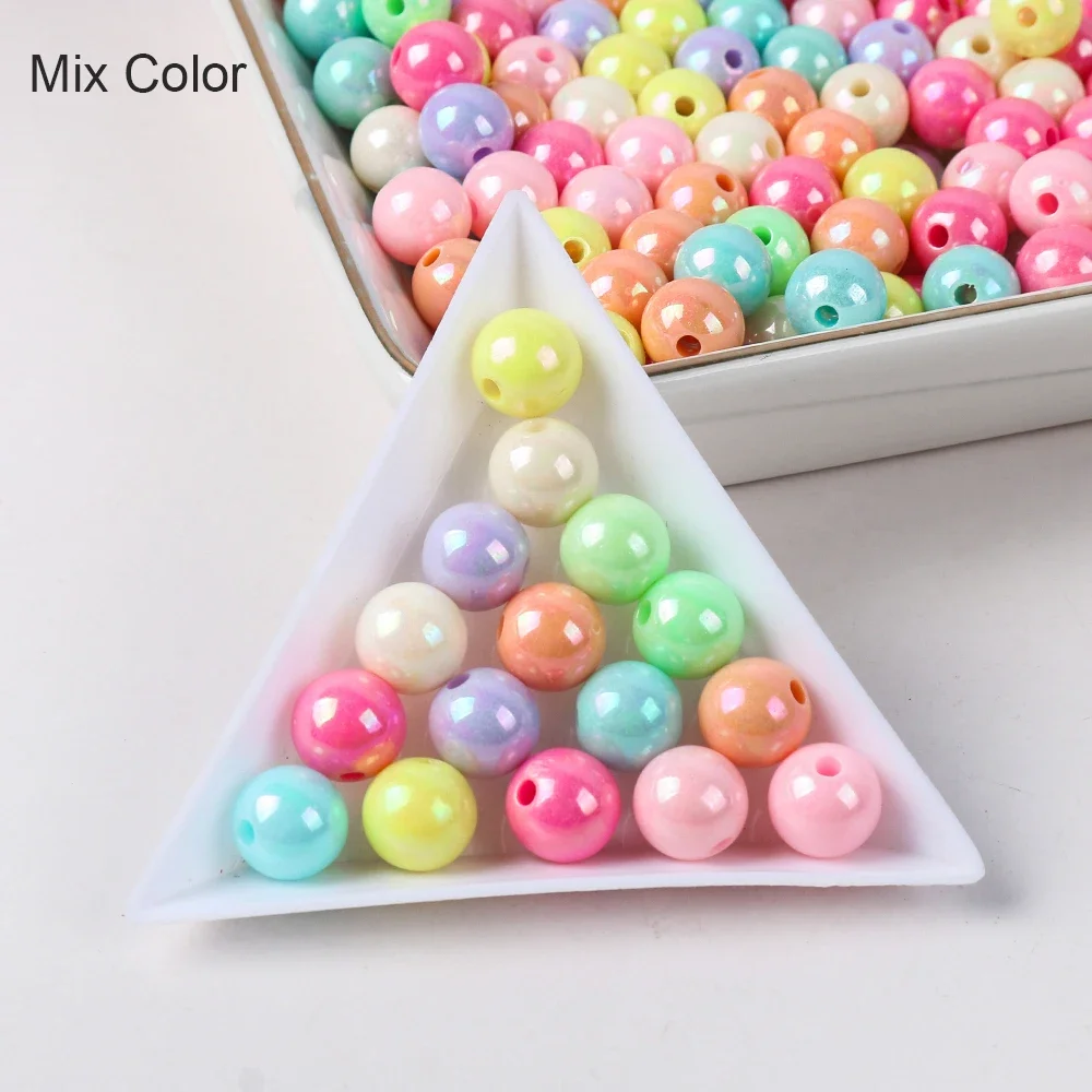 6/8/10/12MM Acrylic Beads Bracelets 12/14/15mm 10pcs Charm Acrylic Beads For Jewelry Making DIY Handmade Accessories