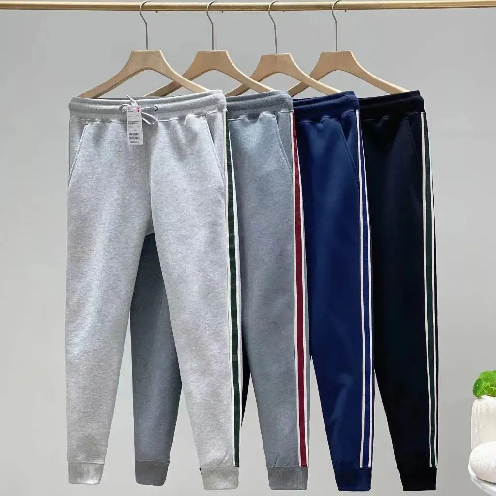 

High ams Weight Quali Loop Side Weave Tape Men's Casual Pants Sweatpants Elastic Cuff Spring Autumn Youth Faion Sle