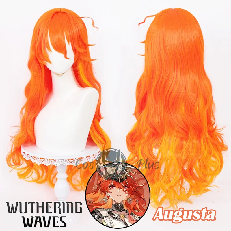 Wuthering موجات أوغوستا شعر مستعار تأثيري طويل برتقالي التدرج شعر متموج مقاومة للحرارة الباروكات للنساء الفتيات Rinascita Septimont الطرف #1